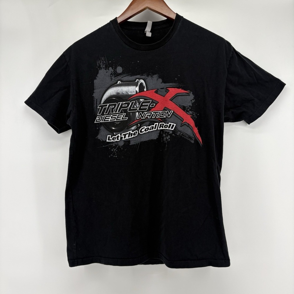 Triple Diesel Nation Let The Coal Roll Black T-Shirt Size Large‎